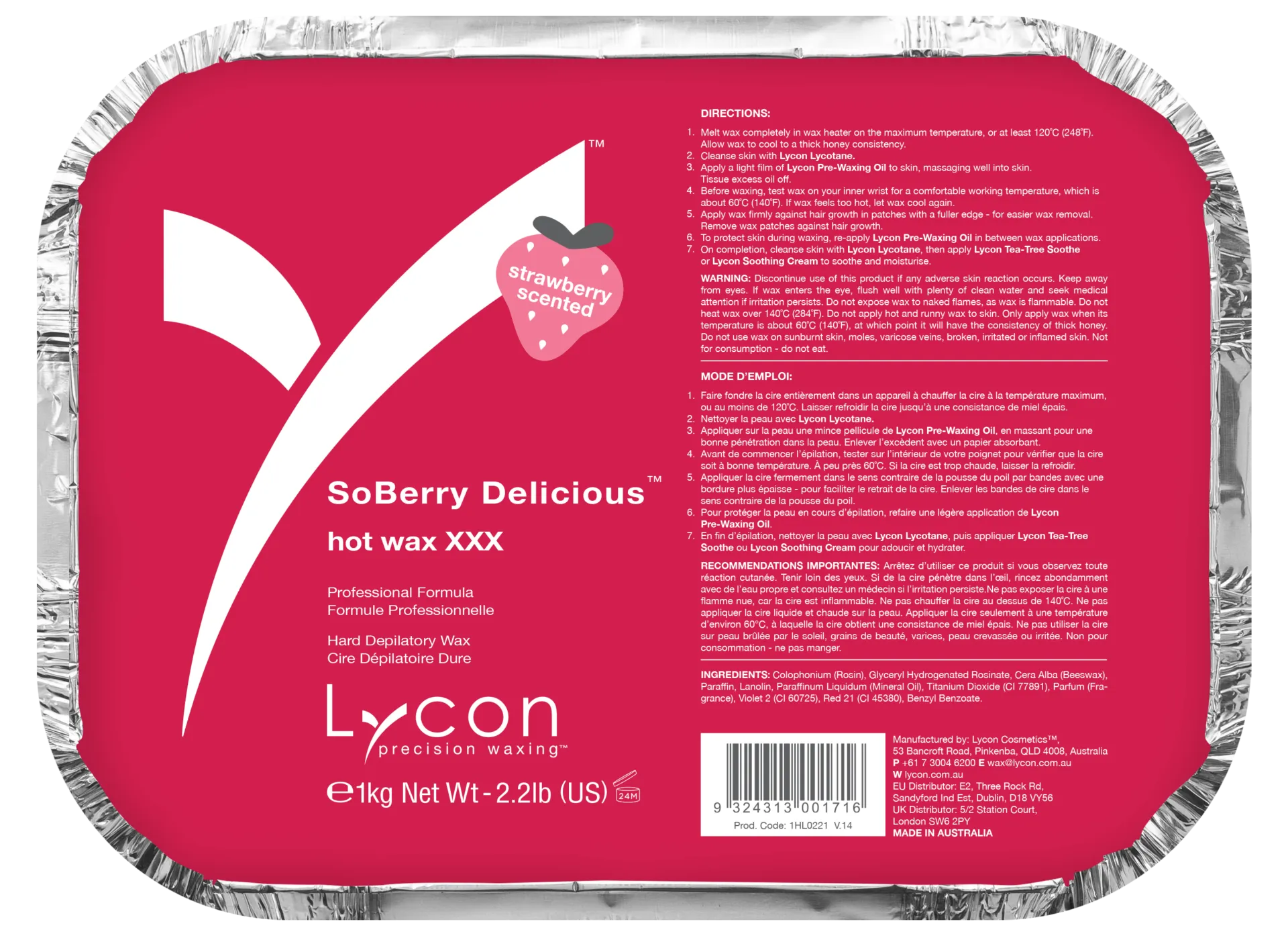 Lycon So Berry Delicious Hot Wax XXX 1KG