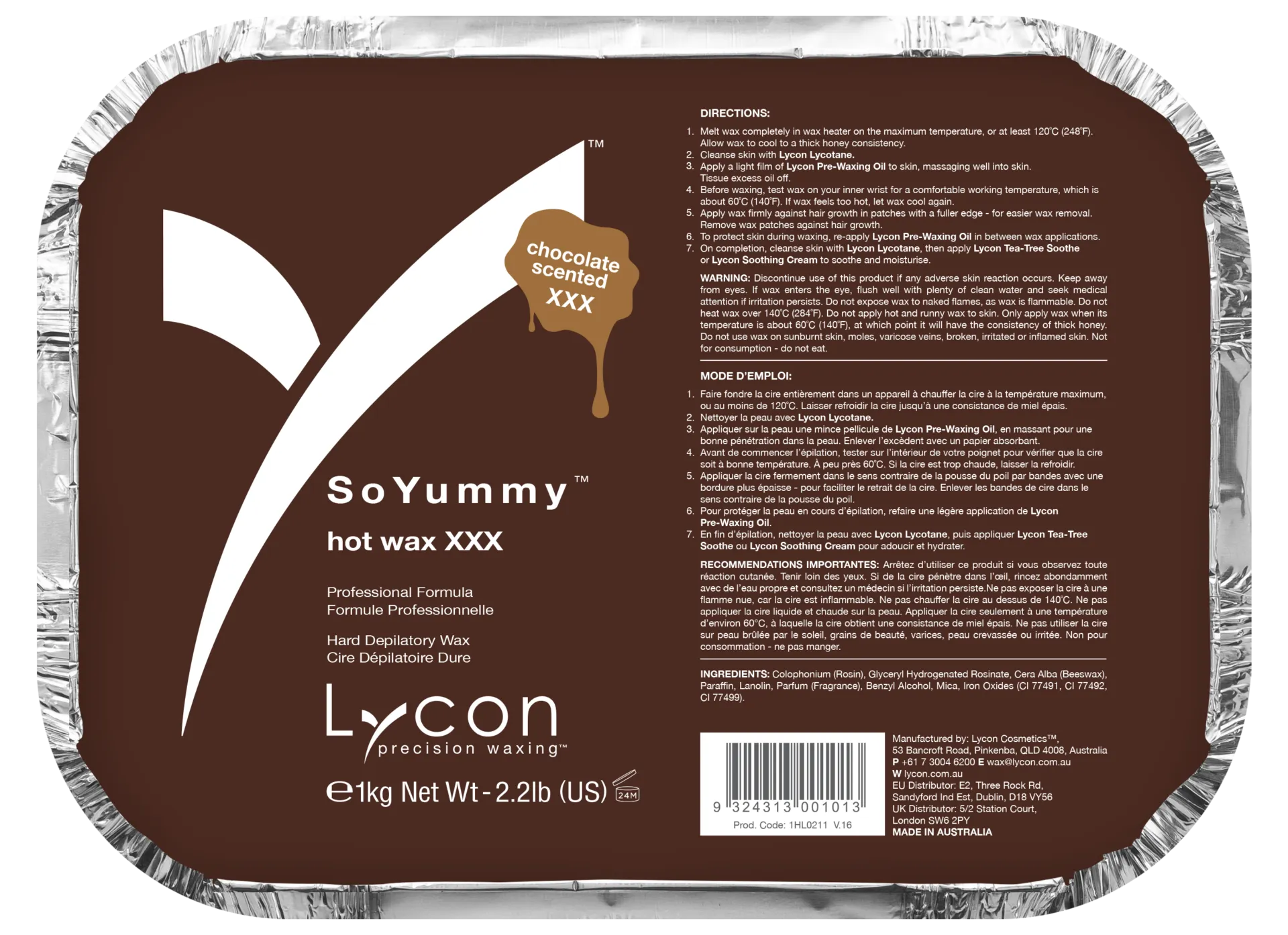 Lycon So Yummy Chocolate Hot Wax XXX 1KG
