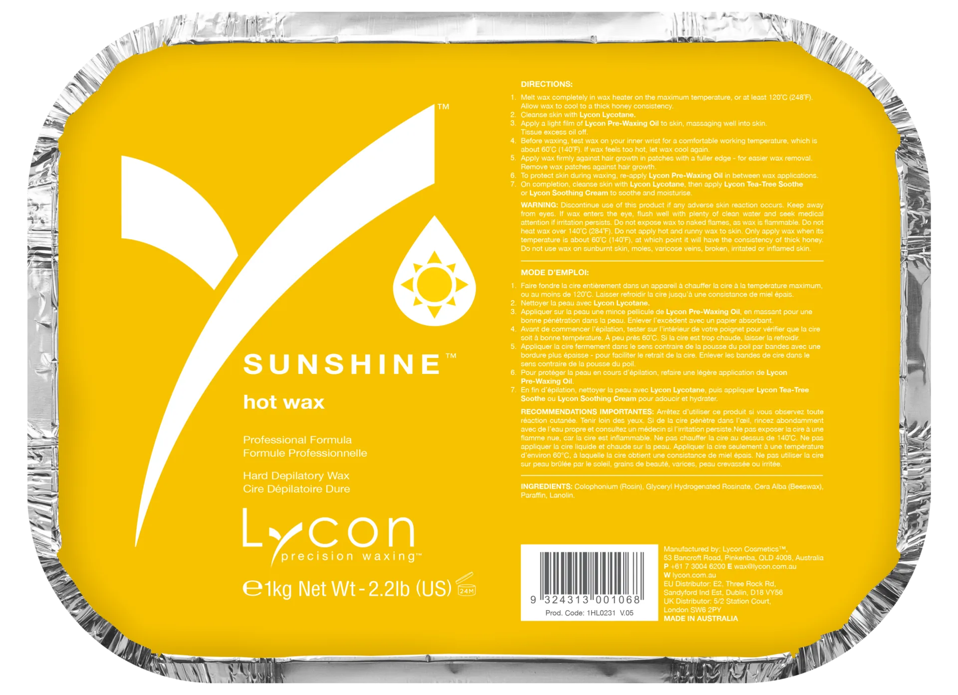 LYCON Sunshine Hot Wax -1KG