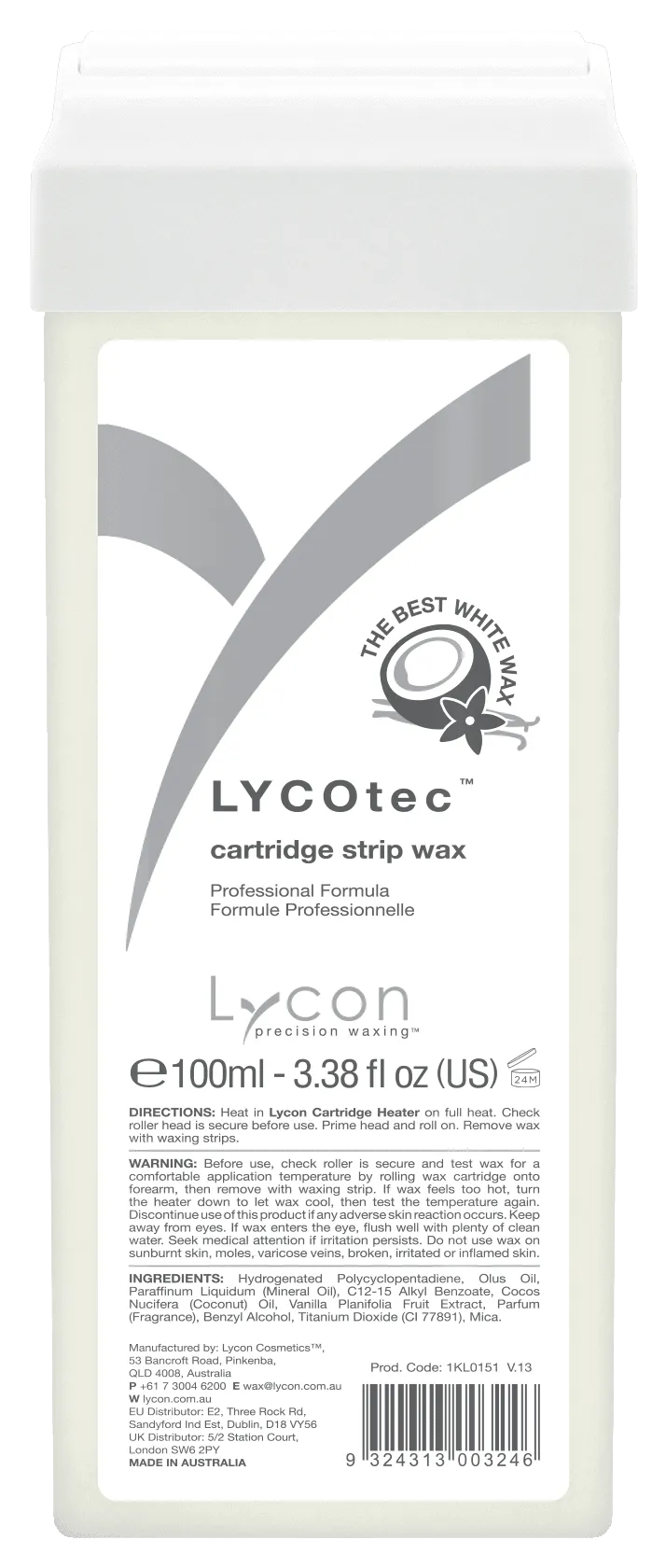 Lycon LYCOtec White Strip Wax Cartridge