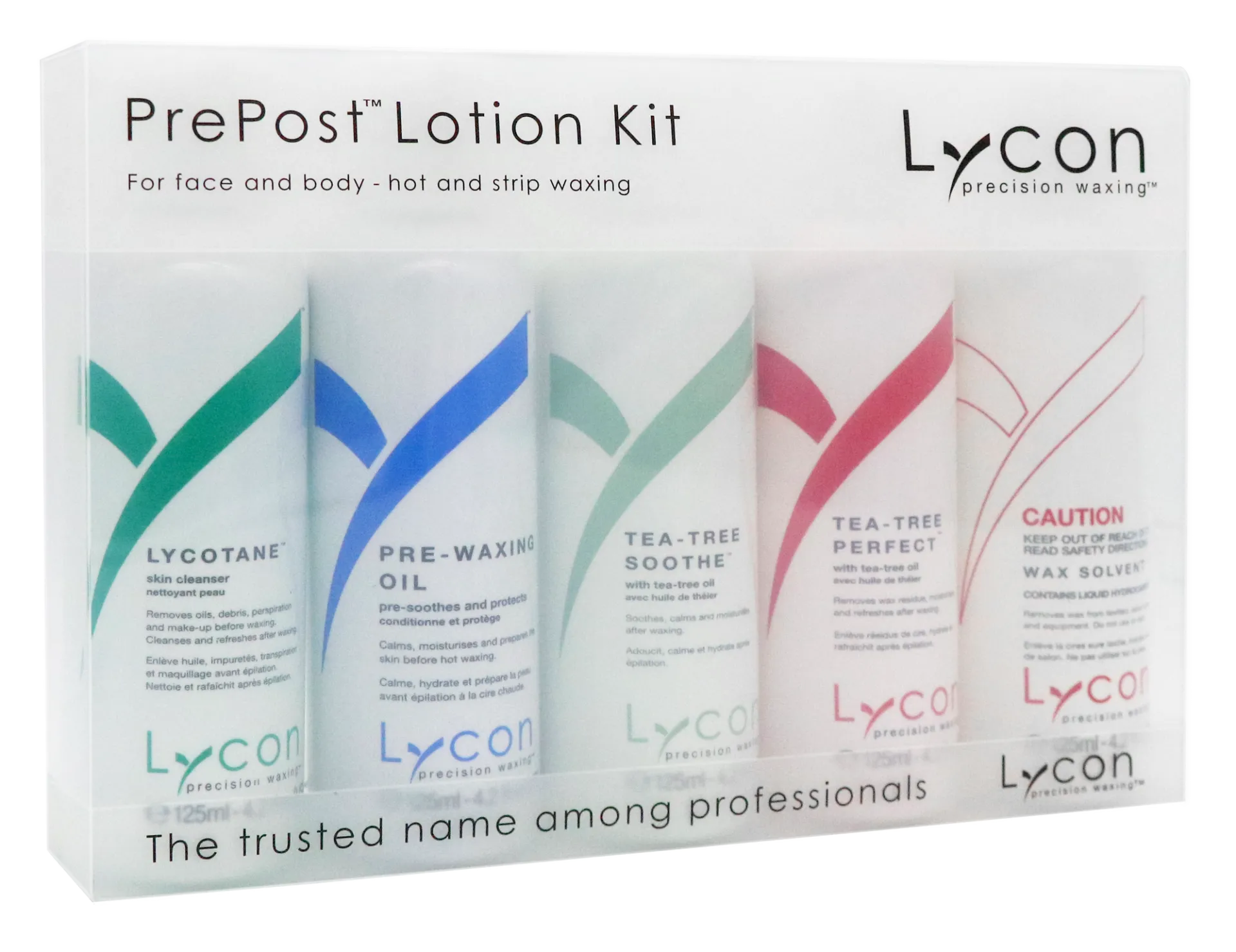 Lycon Pre & Post Waxing Kit 5x 125ml Products