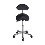 Saddle Stool with Back - BLACK