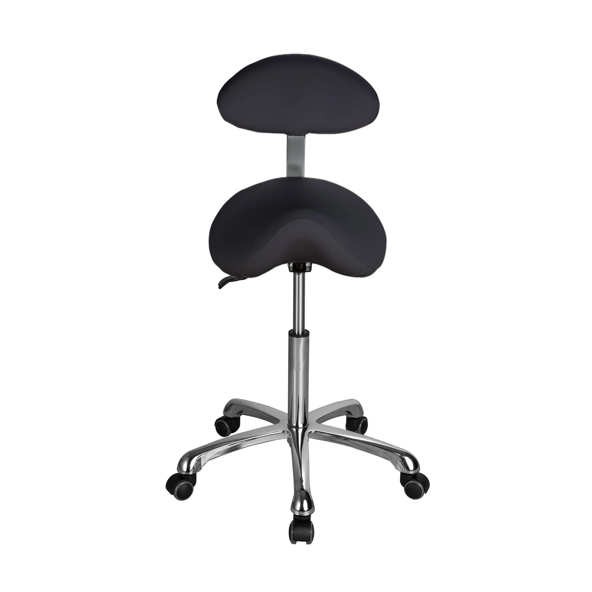 Saddle Stool with Back - BLACK